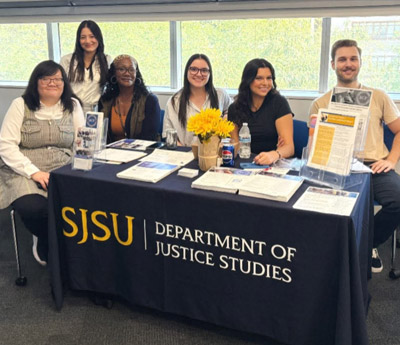 Charity Burton with fellow Justice Studies students at SJSU