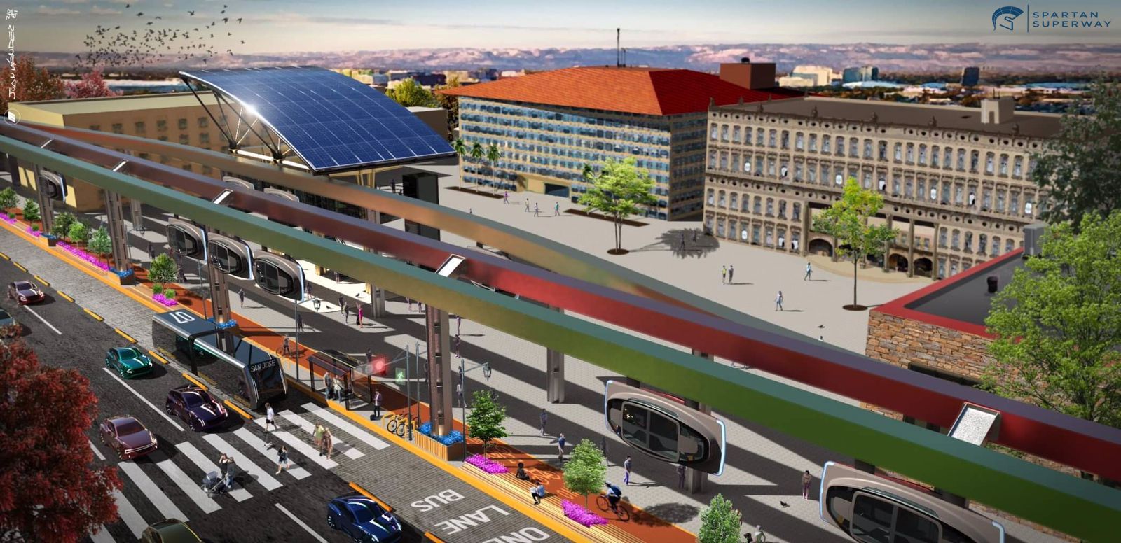 Rendering of the Spartan Superway Guideway