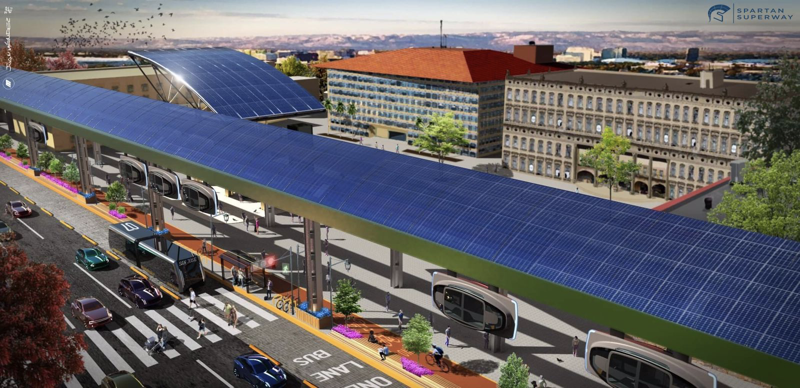 Rendering of campus network.