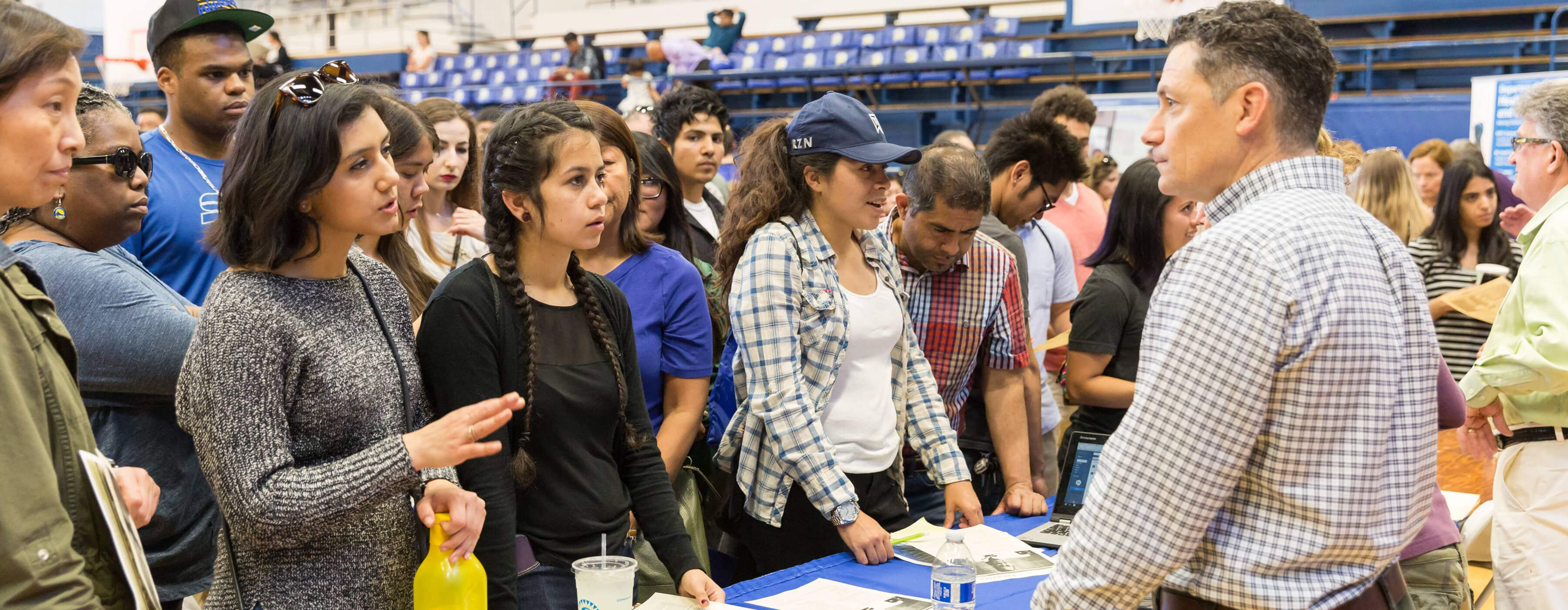counselor with group of students